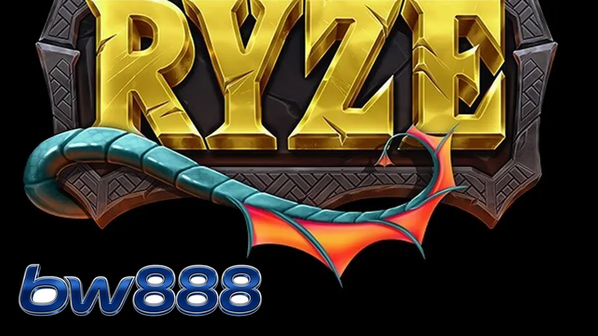 Tampilan visual slot Ryze dengan tema sarang naga dan elemen emas.